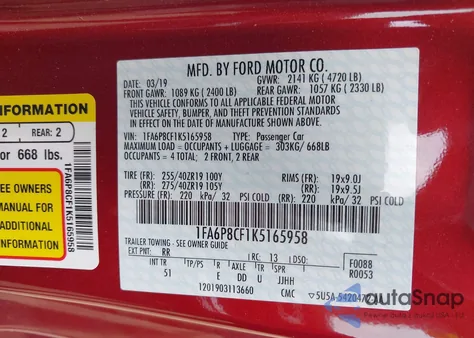 2019 Ford Mustang Gt Premium from USA, damaged, VIN 1FA6P8CF1K5165958